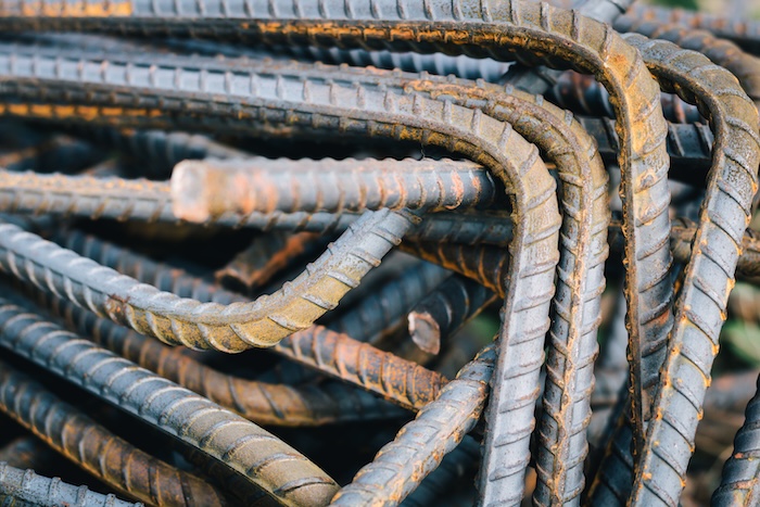 Reinforcing Steel Bar closeup, Rebar for concrete construction work